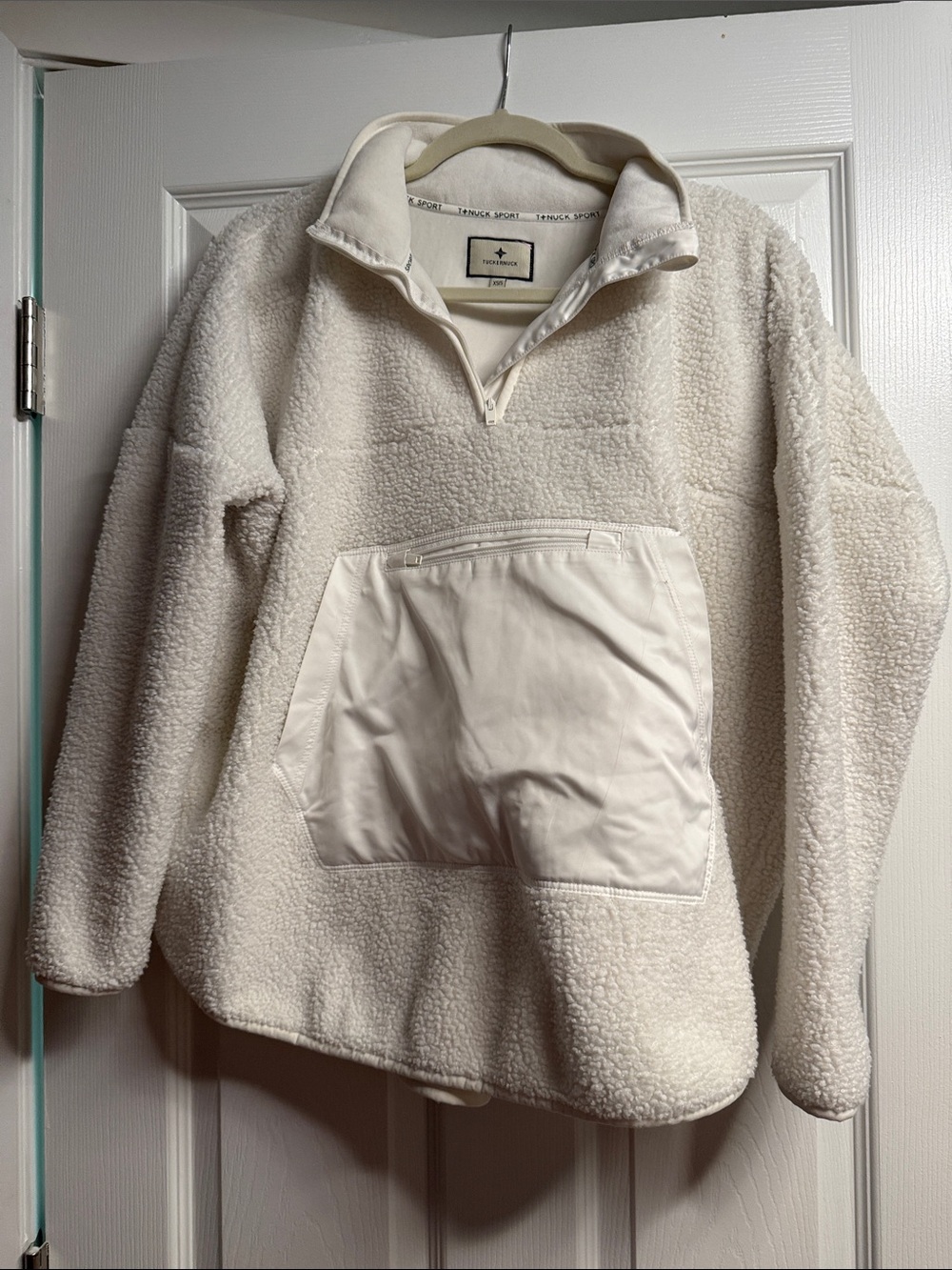 Tuckernuck Ivory Sherpa Quarter-Zip Pullover